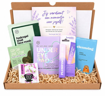 Glow & Relax Box - Luxe Selfcare Brievenbuscadeau voor Haar, Wellness Cadeaupakket met Verzorging & Relax Essentials