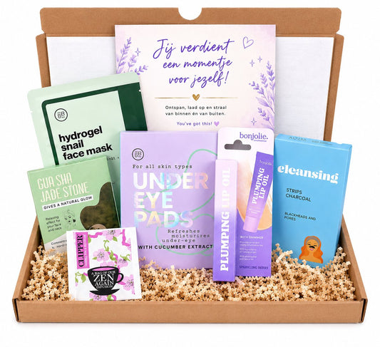 Glow & Relax Box - Luxe Selfcare Brievenbuscadeau voor Haar, Wellness Cadeaupakket met Verzorging & Relax Essentials