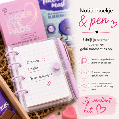 Geluksmomentje voor Jezelf | Selfcare Brievenbuscadeau met Thee, Chocolade & Verwenmomentjes